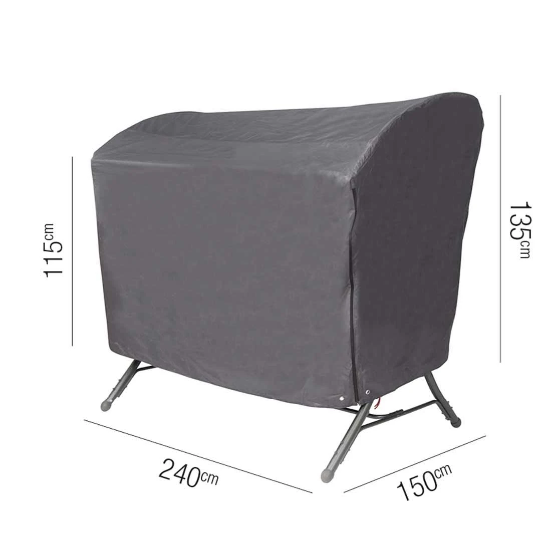 AeroCover Hollywoodschaukel Schutzhülle 240x150x135/115cm Polyester Uni Anthrazit 2 AeroCover Hollywoodschaukel Schutzhülle 240x150x135/115cm Polyester Uni Anthrazit – Bild 2