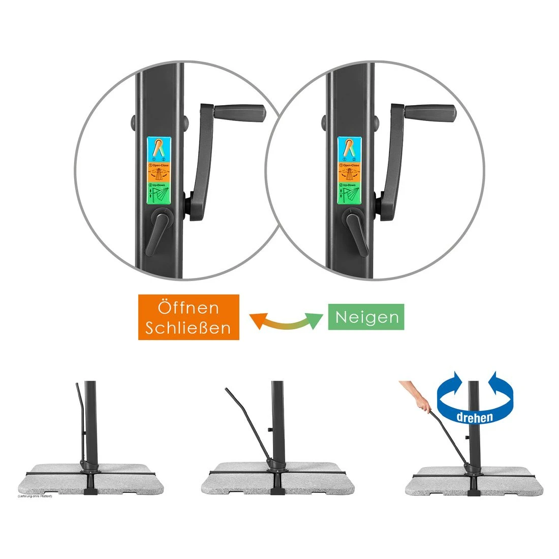 Schneider® Schneider Rhodos Smart Ampelschirm 300x300cm Natur 10 Schneider® Schneider Rhodos Smart Ampelschirm 300x300cm Natur – Bild 10