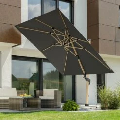 Schneider® Schneider Rhodos Twist-Woody Ampelschirm 300x300cm Anthrazit -Garten Paradies Verkauf schneider rhodos twist woody ampelschirm 300x300cm anthrazit 1098276 2