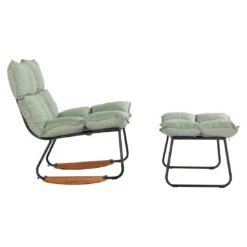 Schöner Wohnen Leska Schaukelstuhl Inkl. Hocker Aluminium/Sunbrella Schwarz/Salbei -Garten Paradies Verkauf schoener wohnen leska schaukelstuhl ink hocker aluminium sunbrella 1470527 3