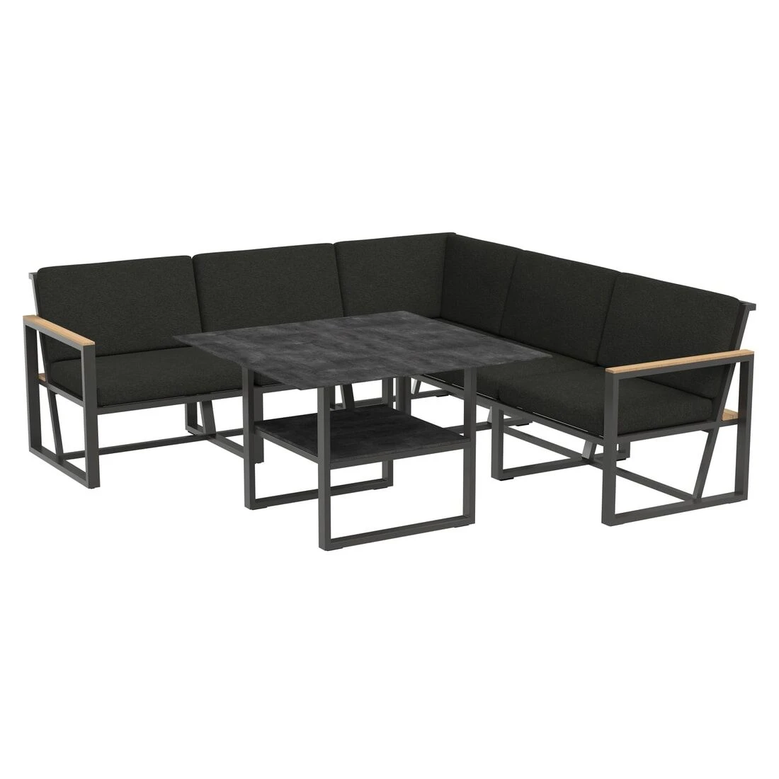 Sieger Havanna Dininglounge 5-tlg Alu/Sunproof Eisengrau/Grau 2 Sieger Havanna Dininglounge 5-tlg Alu/Sunproof Eisengrau/Grau – Bild 2