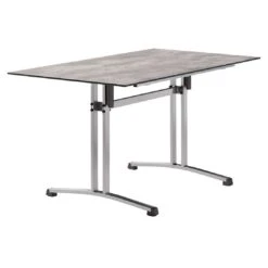 Sieger Klapptisch Stahl/Polytec® Graphit/Beton Hell