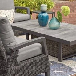 Siena Garden Corido Dininglounge 5-teilig Aluminium/Geflecht Anthrazit/Charcoal Grey -Garten Paradies Verkauf siena garden corido loungeecke 5 teilig aluminium geflecht 11