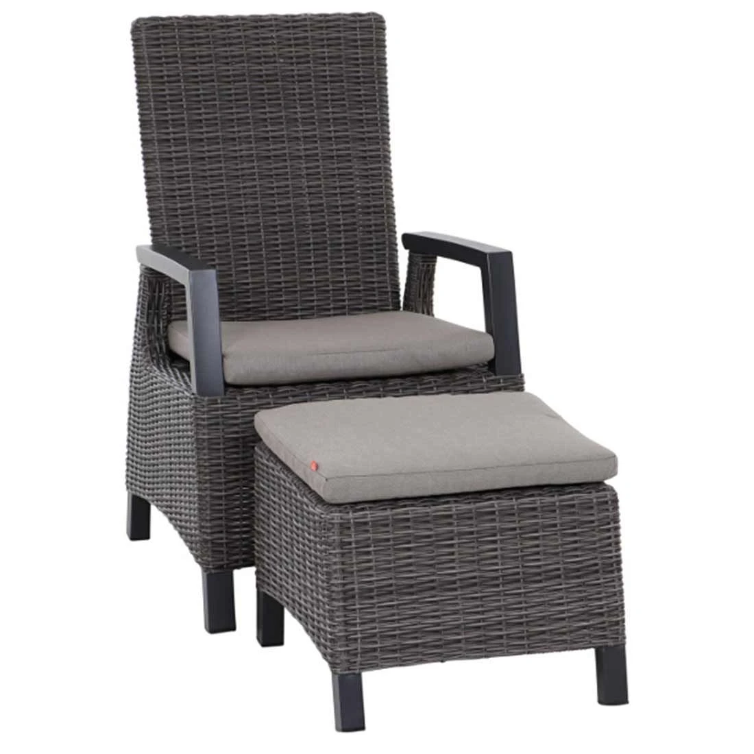 Siena Garden Corido Loungehocker Geflecht Inkl. Kissen Charcoal Grey/Taupe-Meliert 5 Siena Garden Corido Loungehocker Geflecht Inkl. Kissen Charcoal Grey/Taupe-Meliert – Bild 5