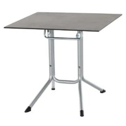 Siena Garden Sola Klapptisch 80x80cm Stahl/HPL Silber/Dark Stone
