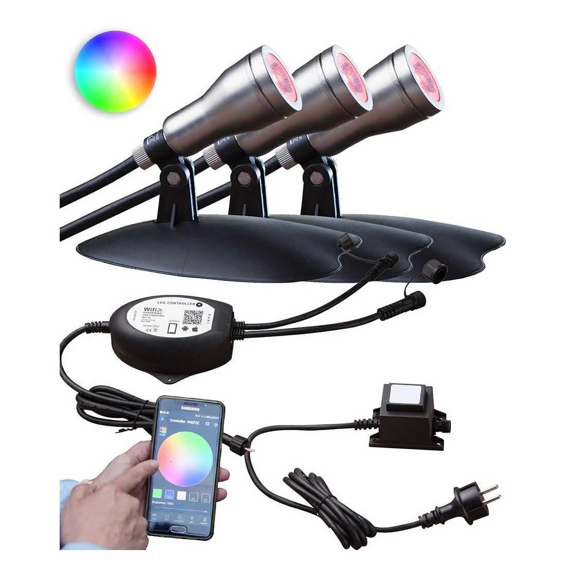 OUTLIV. Smart Light Spot Metall Silber/Schwarz 1 OUTLIV. Smart Light Spot Metall Silber/Schwarz