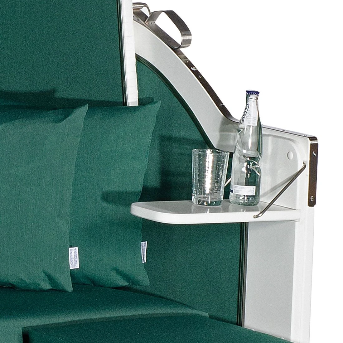 SonnenPartner Classic Strandkorb Geflecht/Fichte Weiß/Moosgrün 3 SonnenPartner Classic Strandkorb Geflecht/Fichte Weiß/Moosgrün – Bild 3