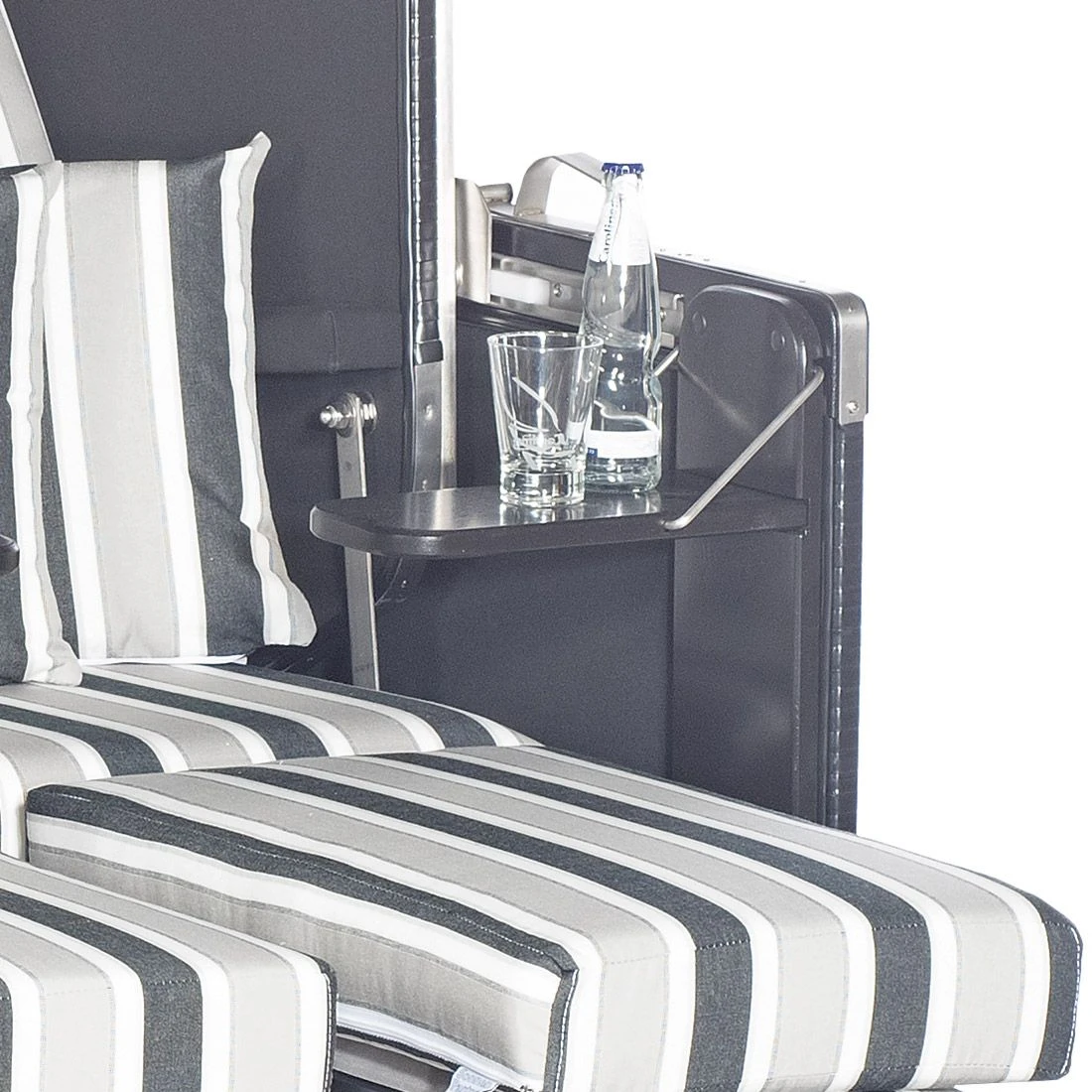 SonnenPartner Konsul Strandkorb Geflecht/Fichte Schwarz/Filo Tomba 2 SonnenPartner Konsul Strandkorb Geflecht/Fichte Schwarz/Filo Tomba – Bild 2