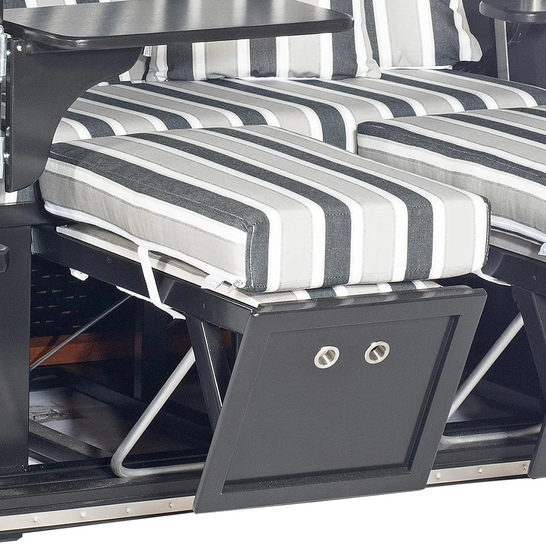 SonnenPartner Konsul Strandkorb Geflecht/Fichte Schwarz/Filo Tomba 4 SonnenPartner Konsul Strandkorb Geflecht/Fichte Schwarz/Filo Tomba – Bild 4