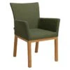 Stern Artus Diningsessel Teak/Polyacryl Natur/Dunkelgrün-Schiefergrau Meliert