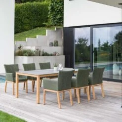 Stern Artus Diningsessel Teak/Polyacryl Natur/Dunkelgrün-Schiefergrau Meliert -Garten Paradies Verkauf stern artus loungesessel teak polyacryl 1451211 10