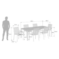 Stern Cardiff Gartenmöbelset 7-tlg. Mit Tisch 220x100 Cm Silbergrau/Zement Dunkel -Garten Paradies Verkauf stern cardiff gartenmoebelset 7 tlg mit tisch 220x100 cm 1423403 3