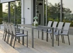 Stern Evoee Gartenmöbel-Set 9-tlg. Ausziehtisch 200/260x90cm Anthrazit/Silber