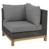 Stern Fontana Eck-/Endmodul Teak/Geflecht Basaltgrau/Seidengrau