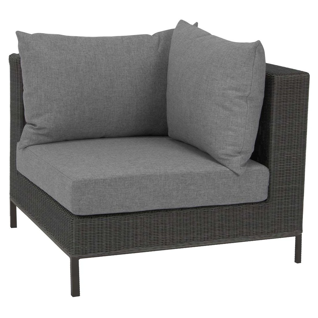 Stern Fontana Eck-/Endmodul Aluminium/Geflecht Basaltgrau/Seidengrau 2 Stern Fontana Eck-/Endmodul Aluminium/Geflecht Basaltgrau/Seidengrau – Bild 2