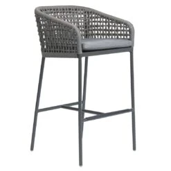 Stern Greta Garten-Barstuhl Aluminium/Rope Inklusive Kissen Anthrazit/Platin/Seidengrau