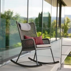 Stern Greta Schaukelsessel Aluminium/Rope Anthrazit/Platin