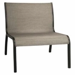 Stern Laris Lounge Mittelmodul Aluminium/Textilene Schwarz Matt/Leinen Grau