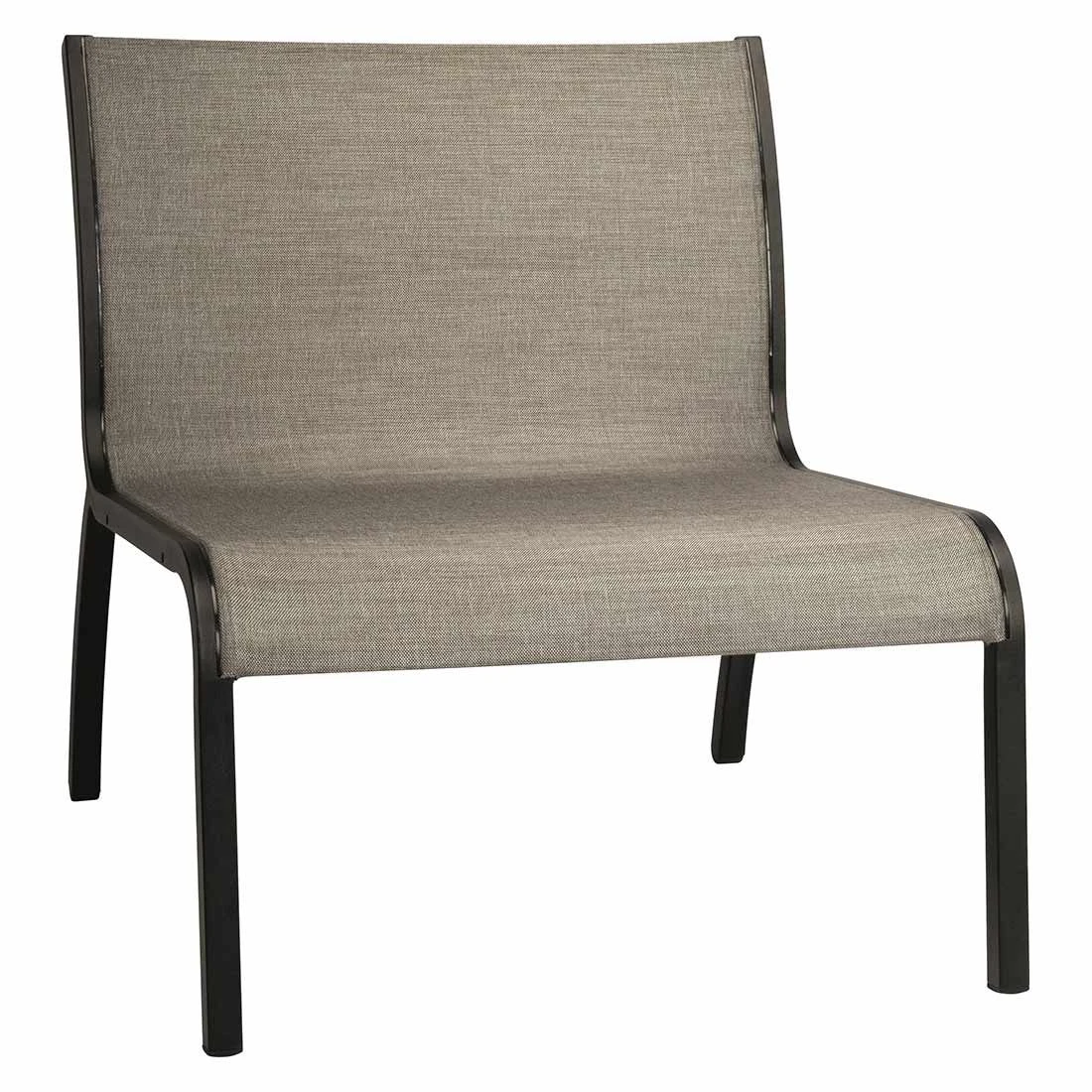 Stern Laris Lounge Mittelmodul Aluminium/Textilene Schwarz Matt/Leinen Grau 1 Stern Laris Lounge Mittelmodul Aluminium/Textilene Schwarz Matt/Leinen Grau