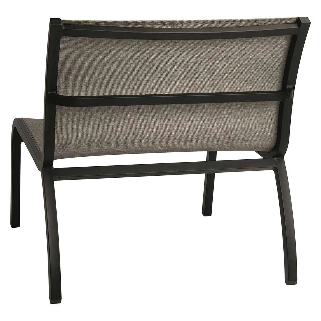 Stern Laris Lounge Mittelmodul Aluminium/Textilene Schwarz Matt/Leinen Grau 2 Stern Laris Lounge Mittelmodul Aluminium/Textilene Schwarz Matt/Leinen Grau – Bild 2