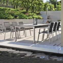 Stern New Top Gartenmöbel-Set 7-tlg. Tisch 200x100cm Graphit/Silbergrau