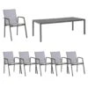 Stern New Top Gartenmöbelset 7-tlg. Mit Tisch 220x100cm Anthrazit/Silber