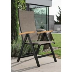 Stern New Top Klappsessel Aluminium/Textilene Schwarz Matt/Leinen Grau -Garten Paradies Verkauf stern new top klappsessel aluminium textilene 1359647 3