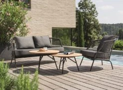 Stern Odea Loungeset Aluminium/Outdoorstoff Schwarz Matt/Seidenschwarz
