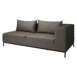 Stern Taavi Gartensofa Aluminium/Outdoorstoff Schwarz Matt/Seidenschwarz