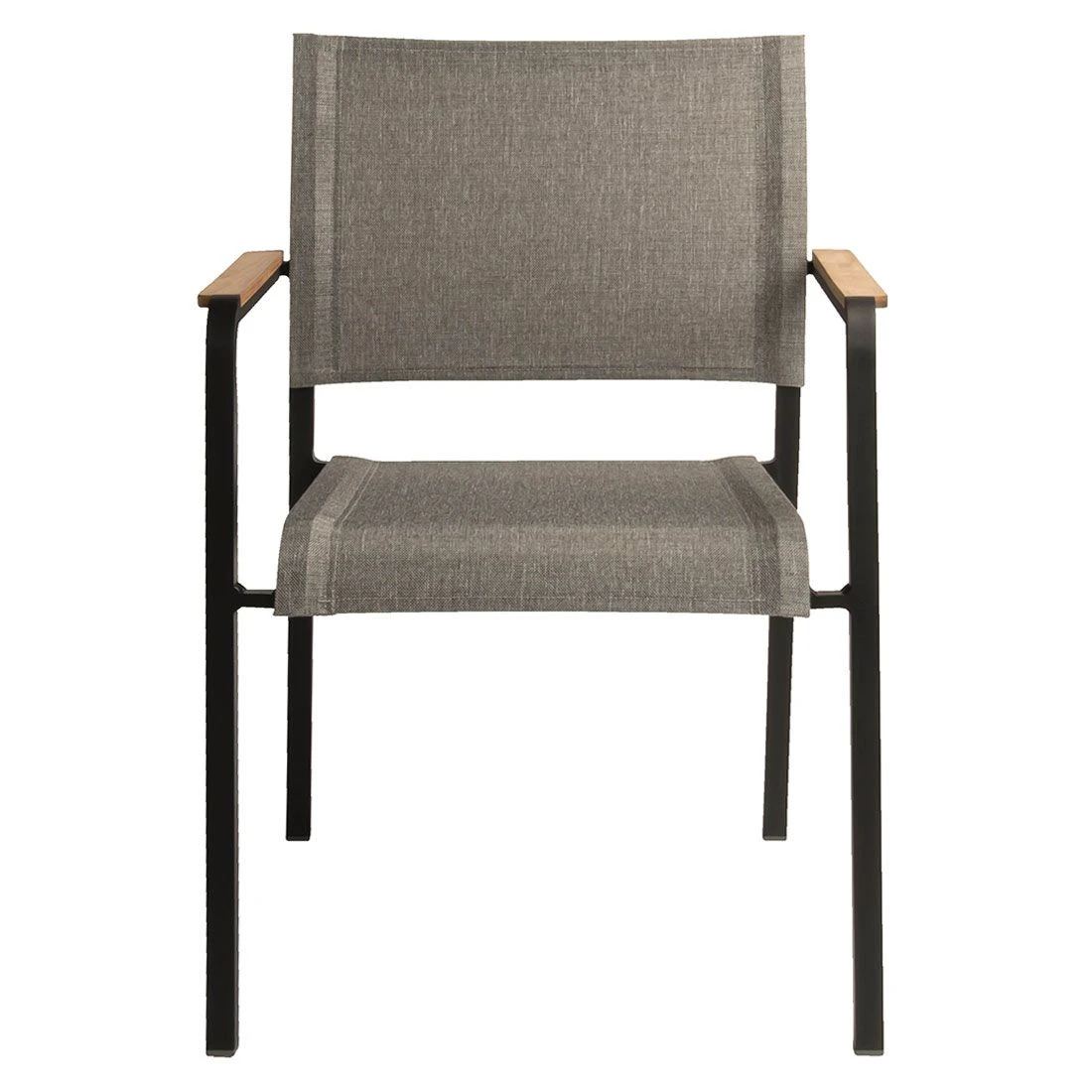Stern Tilo Dining Stapelsessel Aluminium/Textilene Schwarz Matt/Leinen Grau 2 Stern Tilo Dining Stapelsessel Aluminium/Textilene Schwarz Matt/Leinen Grau – Bild 2