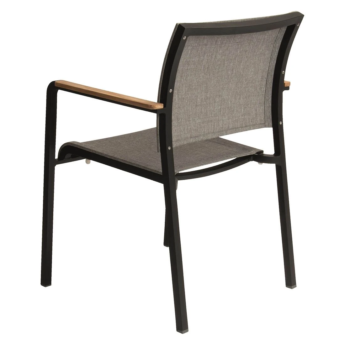 Stern Tilo Dining Stapelsessel Aluminium/Textilene Schwarz Matt/Leinen Grau 5 Stern Tilo Dining Stapelsessel Aluminium/Textilene Schwarz Matt/Leinen Grau – Bild 5