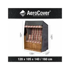 AeroCover Schutzhülle Für Strandkorb 128x105x160/140cm Polyester Uni Anthrazit -Garten Paradies Verkauf strandkorbhulle 128x105x160 140cm 6