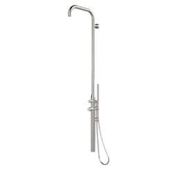 Ideal Sylt Gartendusche Warmwasser Edelstahl Wandmontage Silber