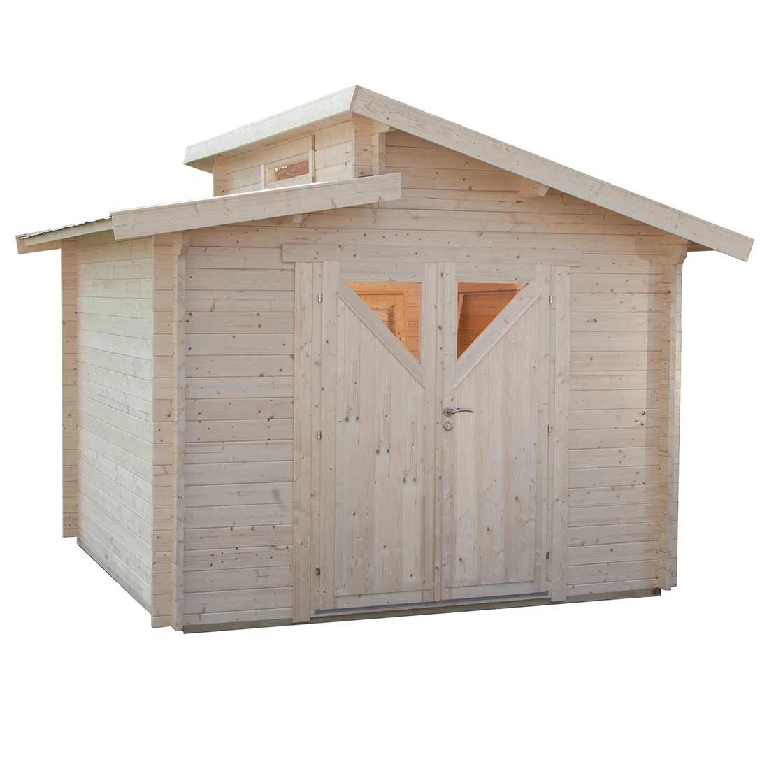 Wolff Finnhaus Bornholm 40-A Typ 4 Gartenhaus 290x240cm Mit Dreieckglas-Tür Natur 1 Wolff Finnhaus Bornholm 40-A Typ 4 Gartenhaus 290x240cm Mit Dreieckglas-Tür Natur