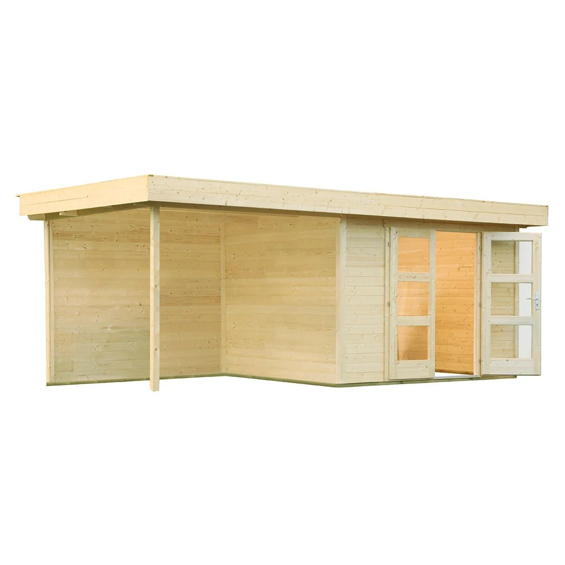 Wolff Finnhaus Calais Gartenhaus Mit Anbau+Rückwand 555x250cm Natur 1 Wolff Finnhaus Calais Gartenhaus Mit Anbau+Rückwand 555x250cm Natur