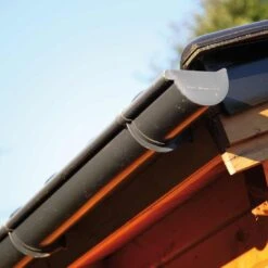 Wolff Finnhaus Dachrinne 320B Satteldächer + 4x K4B Kunststoff Anthrazit