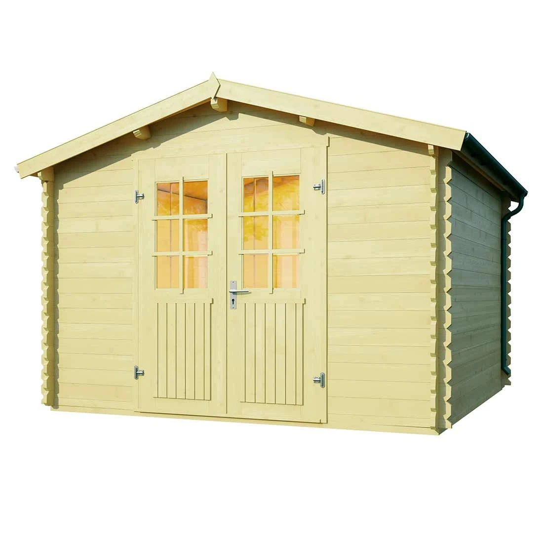 Wolff Finnhaus Paris A Gartenhaus Imprägniert 300x300cm+Doppeltür Natur 1 Wolff Finnhaus Paris A Gartenhaus Imprägniert 300x300cm+Doppeltür Natur