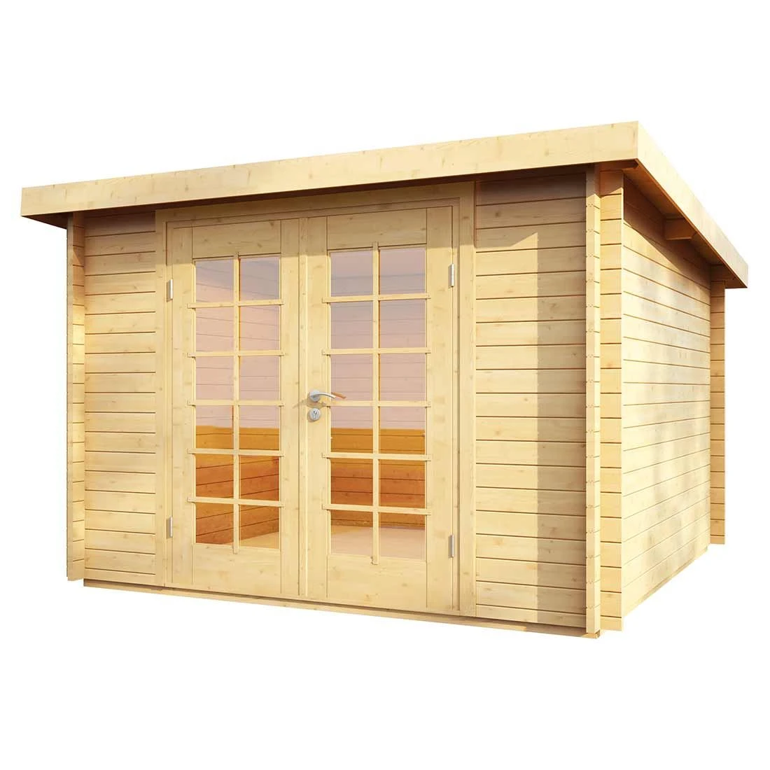 Wolff Finnhaus Pulti 34-B Typ 3 Gartenhaus 300x240cm+Vollglastür Natur 1 Wolff Finnhaus Pulti 34-B Typ 3 Gartenhaus 300x240cm+Vollglastür Natur