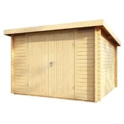 Wolff Finnhaus Pulti 34-C Typ 1 Gartenhaus 300x300cm+Vollholztür Natur