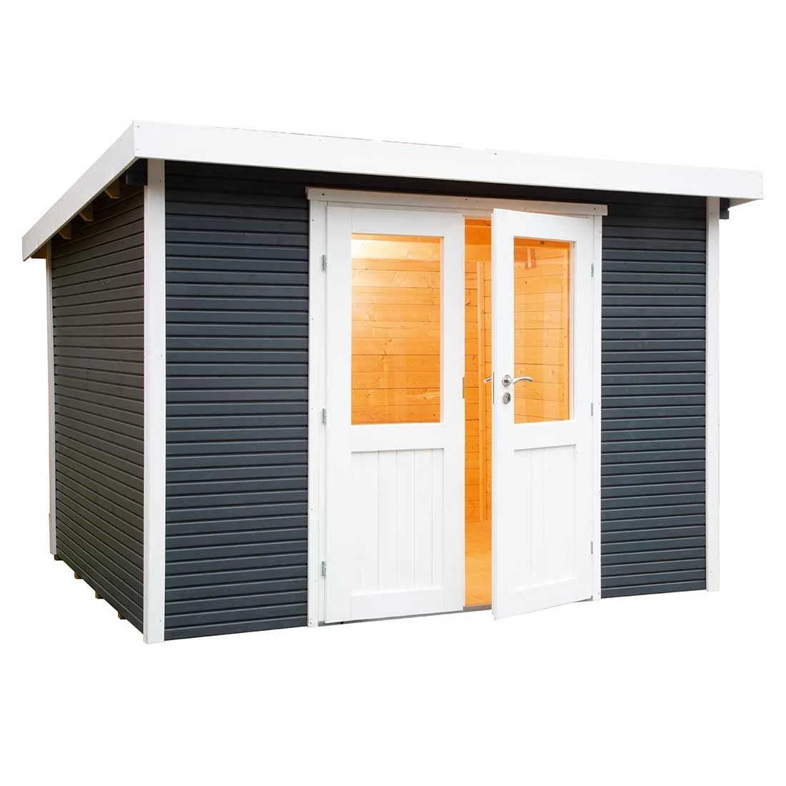 Wolff Finnhaus Pulti Softline 3024 Gartenhaus Anthrazit 1 Wolff Finnhaus Pulti Softline 3024 Gartenhaus Anthrazit