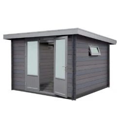 Wolff Finnhaus WPC-Trend C Gartenhaus 287x234cm + Doppeltür Grau