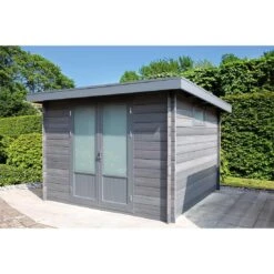 Wolff Finnhaus WPC-Trend D Gartenhaus 287x287cm + Doppeltür Grau -Garten Paradies Verkauf wolff finnhaus wpc trend d gartenhaus 287x287cm doppeltuer 1404824 4