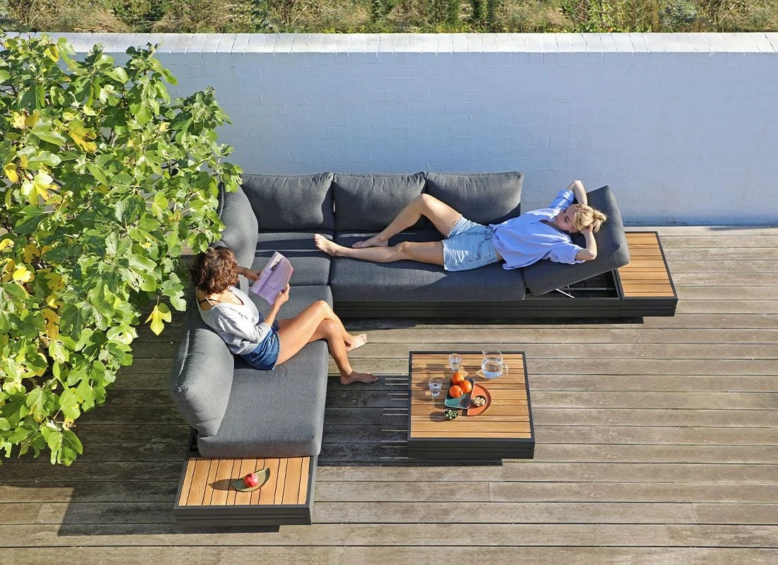 Zebra Cubo Ecklounge 2-tlg. Aluminium/Olefin Graphit/Dunkelgrau 1 Zebra Cubo Ecklounge 2-tlg. Aluminium/Olefin Graphit/Dunkelgrau