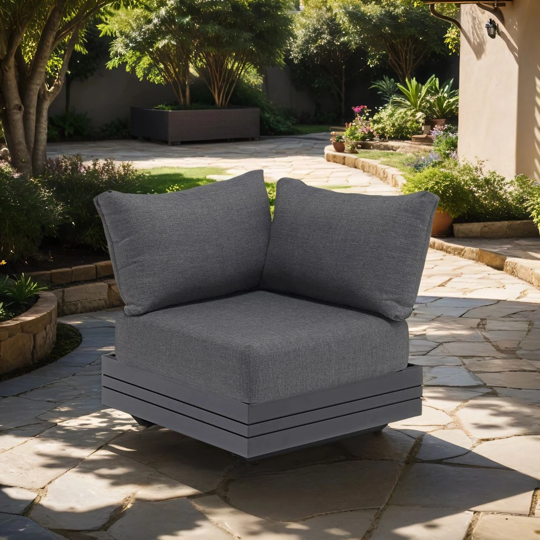 Zebra Cubo Eck-/Endmodul Aluminium/Olefin Graphit/Dunkelgrau 1 Zebra Cubo Eck-/Endmodul Aluminium/Olefin Graphit/Dunkelgrau