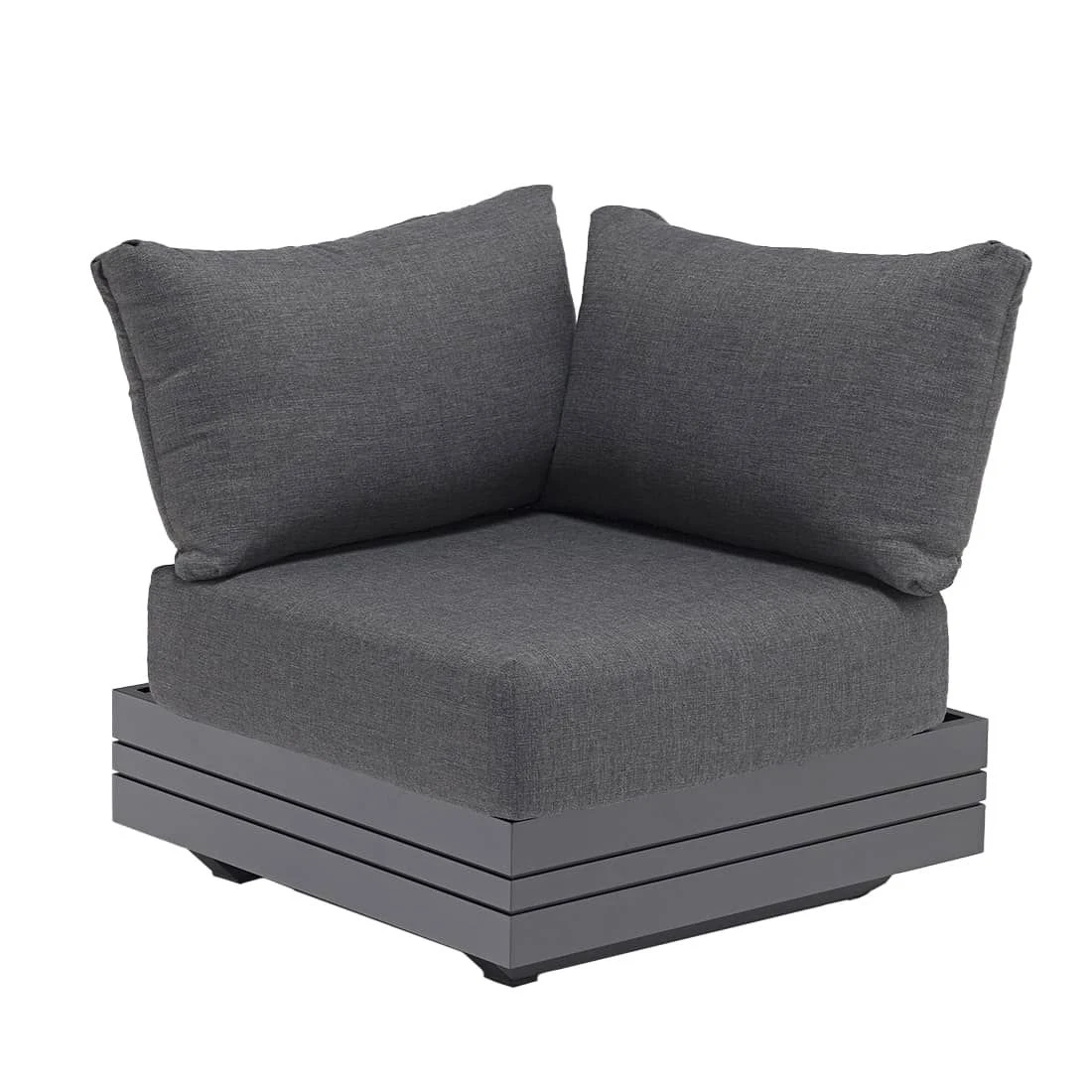 Zebra Cubo Eck-/Endmodul Aluminium/Olefin Graphit/Dunkelgrau 2 Zebra Cubo Eck-/Endmodul Aluminium/Olefin Graphit/Dunkelgrau – Bild 2