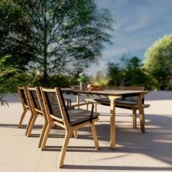 Zebra Lenyx Gartenmöbelset 5-tlg. Mit Gartentisch 220x95cm Teak/Brown Brushed -Garten Paradies Verkauf zebra lenyx gartenmoebelset 5 tlg mit gartentisch 220x95cm 1367039 10