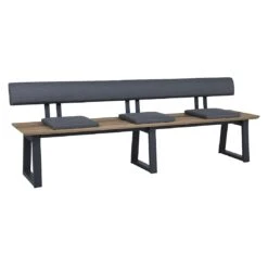 Zebra Phönix Gartenbank Incl. Lehne Und Sitzkissen Graphit/Turmalin Grey